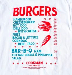 COOKMAN T-Shirts | Tee Shirts Burgers Menu White