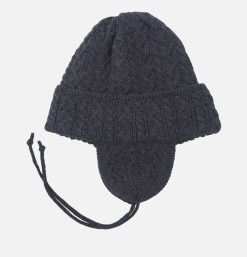 FOUND FEATHER Gants Bonnets Echarpes | Elias Knit Flightcap Charcoal