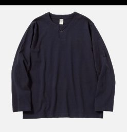 JACKMAN T-Shirts | Henley Long Sleeve Tee Navy