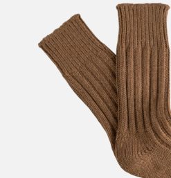 THUNDERS LOVE Chaussettes | Solid Wool Socks Camel