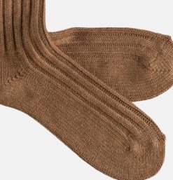 THUNDERS LOVE Chaussettes | Solid Wool Socks Camel