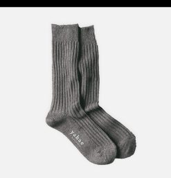 YAHAE Chaussettes | Chaussettes Yak Ribbed Grey