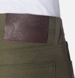 NAKED & FAMOUS Jeans | Weird Guy Army Green Duck Sel