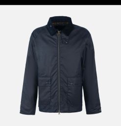 BARBOUR Sweats & Polaires | Veste Short Bedale Wax Navy