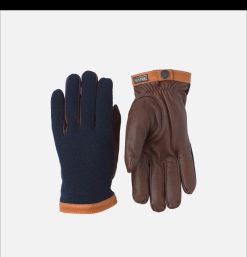 HESTRA Gants Bonnets Echarpes | Gants Deerskin Wool Tricot Navy