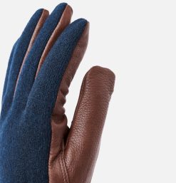 HESTRA Gants Bonnets Echarpes | Gants Deerskin Wool Tricot Navy