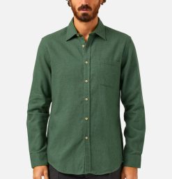 PORTUGUESE FLANNEL Chemises & Polos | Chemise Teca Moss Green