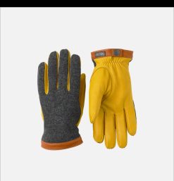 HESTRA Gants Bonnets Echarpes | Gants Deerskin Wool Tricot Charcoal