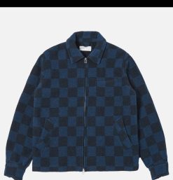 UNIVERSAL WORKS Blousons & Manteaux | Windcheater Jacket Navy Checkerboard