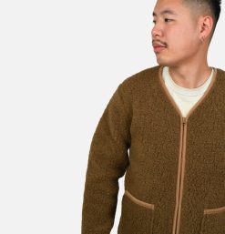 COLDBREAKER Sweats & Polaires | Zip Up Vee Cardigan Bark