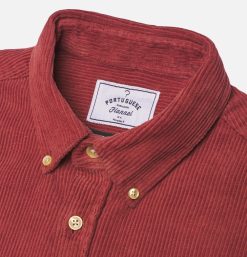 PORTUGUESE FLANNEL Chemises & Polos | Chemise Lobo Cord Bordeaux