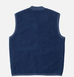 UNIVERSAL WORKS Pulls & Cardigans | Zip Waistcoat Wool Indigo