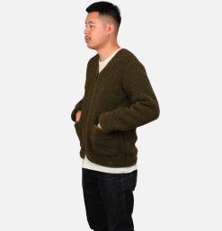 COLDBREAKER Sweats & Polaires | Zip Up Vee Cardigan Khaki