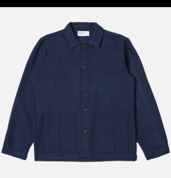 UNIVERSAL WORKS Pulls & Cardigans | Easy Overshirt Herringbone Navy