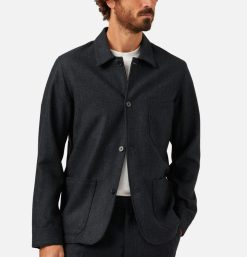 PORTUGUESE FLANNEL Chemises & Polos | Veste Labura Herring Navy