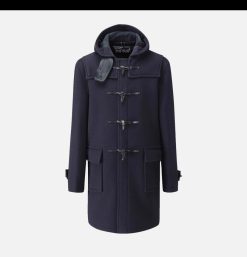 GLOVERALL Blousons & Manteaux | Morris Dufflecoat Navy Black Stewart