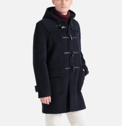 GLOVERALL Blousons & Manteaux | Morris Dufflecoat Navy Black Stewart