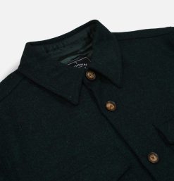 PORTUGUESE FLANNEL Chemises & Polos | Surchemise Wool Field Forest Green