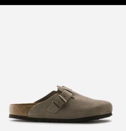 BIRKENSTOCK Sandales | Chaussures Boston Taupe Soft Footbed