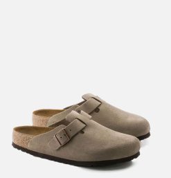 BIRKENSTOCK Sandales | Chaussures Boston Taupe Soft Footbed