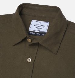 PORTUGUESE FLANNEL Chemises & Polos | Chemise Teca Olive