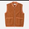 UNIVERSAL WORKS Pulls & Cardigans | Zip Waistcoat Wool Orange