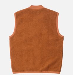 UNIVERSAL WORKS Pulls & Cardigans | Zip Waistcoat Wool Orange