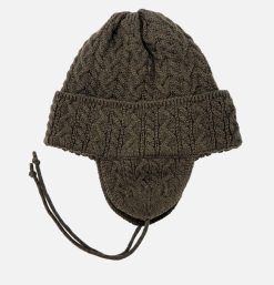 FOUND FEATHER Gants Bonnets Echarpes | Elias Knit Flightcap Olive