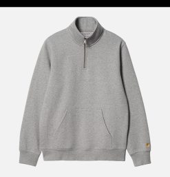 CARHARTT WIP Sweats & Polaires | Chase Neck Zip Sweat Grey Heather