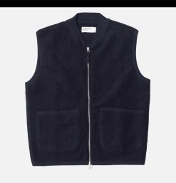 UNIVERSAL WORKS Pulls & Cardigans | Zip Waistcoat Wool Black