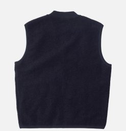 UNIVERSAL WORKS Pulls & Cardigans | Zip Waistcoat Wool Black